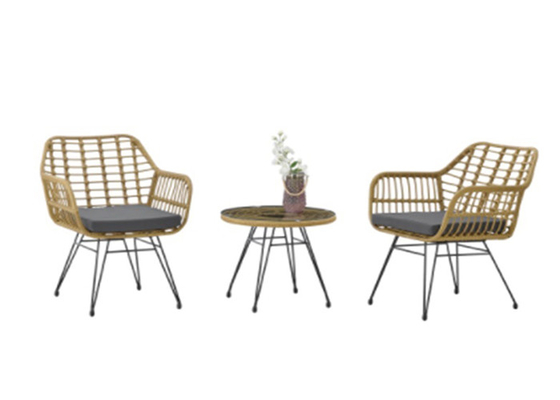 의자와 탁자 1.2 밀리미터 두께를 포함하는 KD 강철 정원 라탄 세트